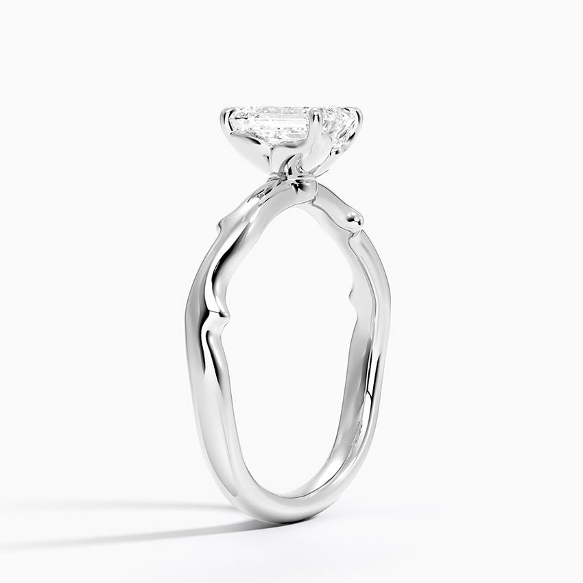 Rose Thorn Solitaire Ring Platinum Emerald Engagement Ring