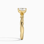 Rose Thorn Solitaire Ring Yellow Gold 18k Emerald Engagement Ring