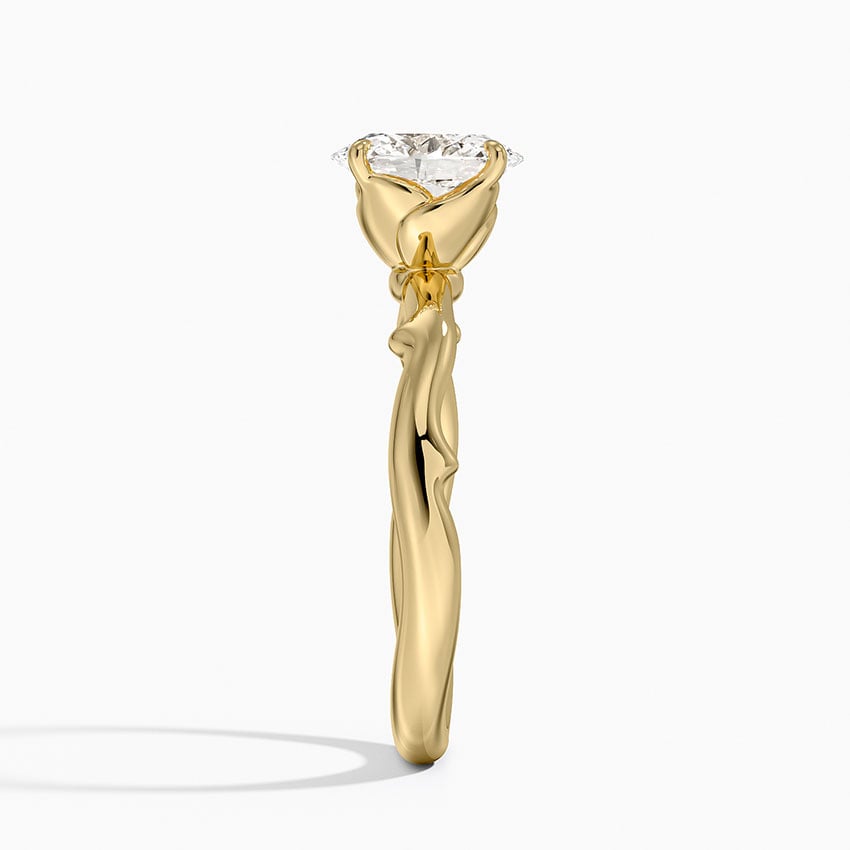 Rose Thorn Solitaire Ring Yellow Gold 18k Oval Engagement Ring