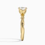 Rose Thorn Solitaire Ring Yellow Gold 18k Oval Engagement Ring