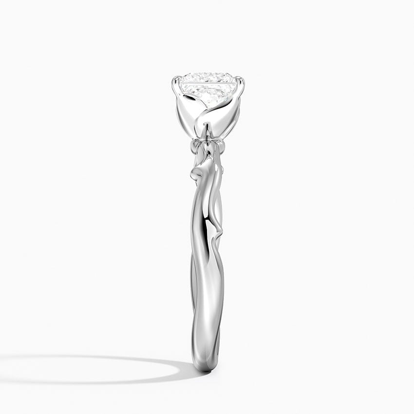 Rose Thorn Solitaire Ring Platinum Princess Engagement Ring