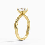 Rose Thorn Solitaire Ring Yellow Gold 18k Radiant Engagement Ring