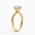 Rose Thorn Solitaire Ring Yellow Gold 18k Round Engagement Ring