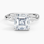 Rose Thorn Solitaire Ring Platinum Asscher Engagement Ring