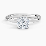 Rose Thorn Solitaire Ring Platinum Cushion Engagement Ring