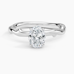 Rose Thorn Solitaire Ring Platinum Oval Engagement Ring