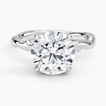 Rose Thorn Solitaire Ring Platinum Round Engagement Ring