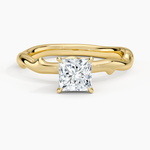 Rose Thorn Solitaire Ring Yellow Gold 18k Princess Engagement Ring