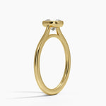 Petite Luna 1.5mm Bezel Ring Yellow Gold 18k Cushion Engagement Ring