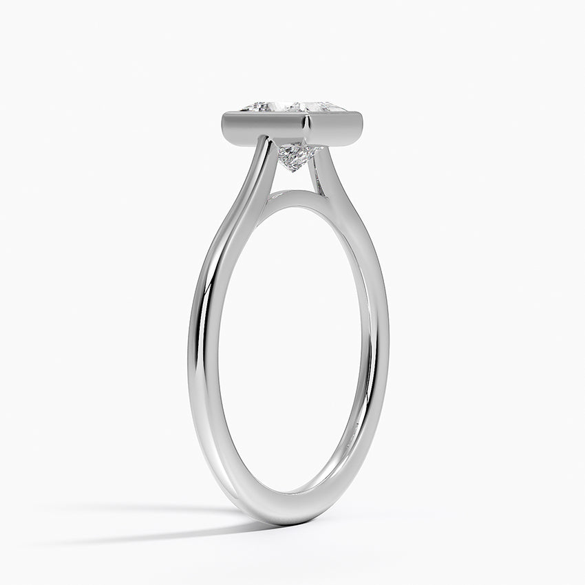 Petite Luna 1.5mm Bezel Ring Platinum Princess Engagement Ring