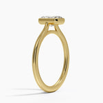 Petite Luna 1.5mm Bezel Ring Yellow Gold 18k Radiant Engagement Ring