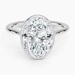 Petite Luna 1.5mm Bezel Ring Platinum Oval Engagement Ring