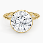 Petite Luna 1.5mm Bezel Ring Yellow Gold 18k Round Engagement Ring
