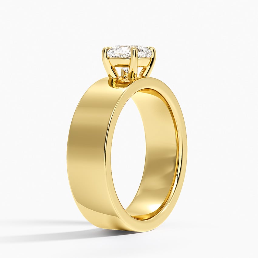 Peyton 6mm Solitaire Ring Yellow Gold 18k Cushion Engagement Ring