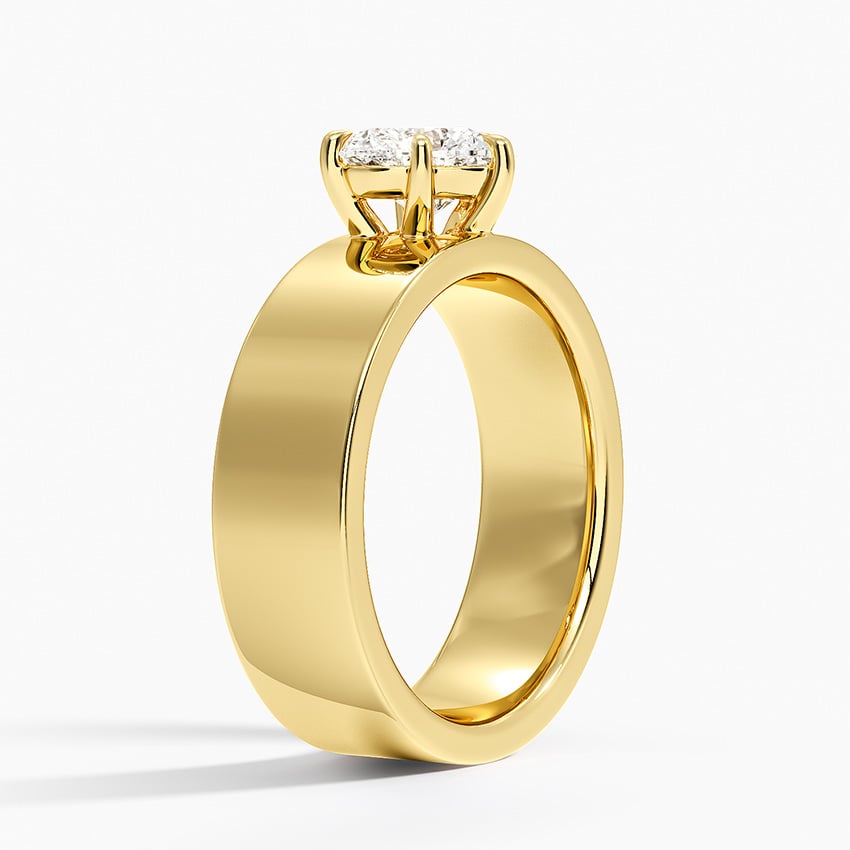 Peyton 6mm Solitaire Ring Yellow Gold 18k Heart Engagement Ring