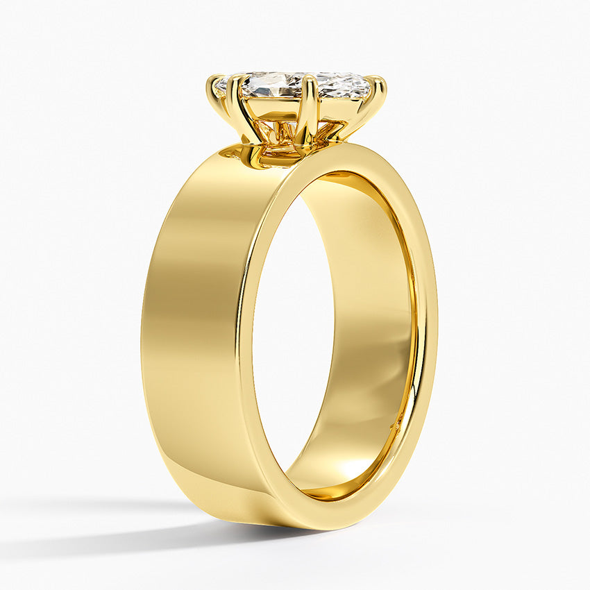 Peyton 6mm Solitaire Ring Yellow Gold 18k Marquise Engagement Ring