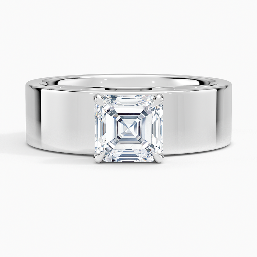 Peyton 6mm Solitaire Ring Platinum Asscher Engagement Ring