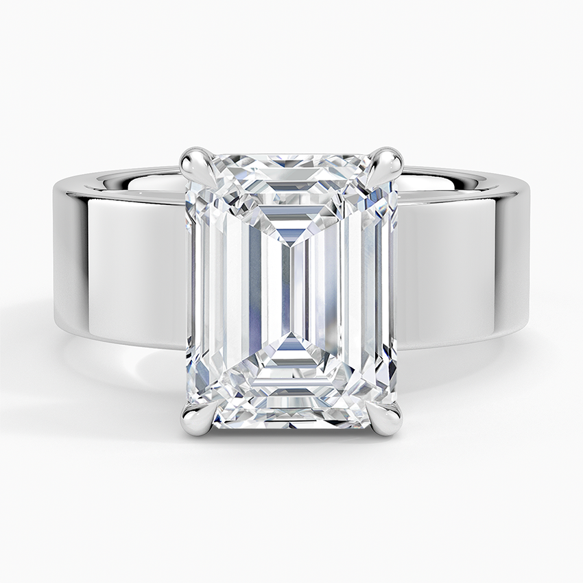 Peyton 6mm Solitaire Ring Platinum Emerald Engagement Ring