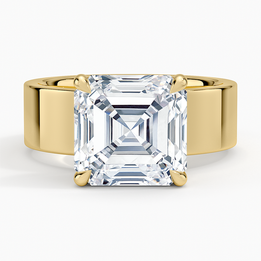 Peyton 6mm Solitaire Ring Yellow Gold 18k Asscher Engagement Ring