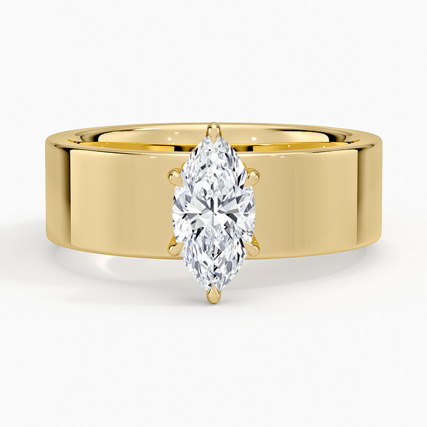 Peyton 6mm Solitaire Ring Yellow Gold 18k Marquise Engagement Ring