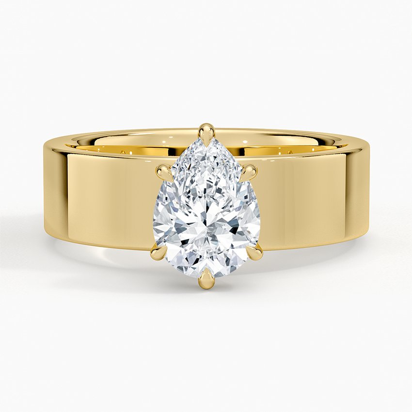 Peyton 6mm Solitaire Ring Yellow Gold 18k Pear Engagement Ring