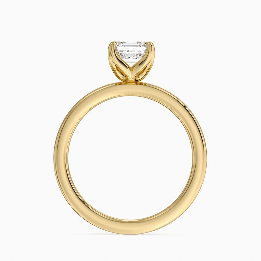 2mm Petite Elodie Perfect Fit Solitaire Ring Yellow Gold 18k Asscher Engagement Ring