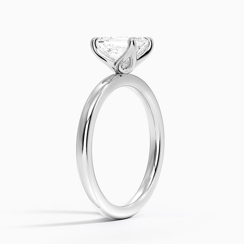 2mm Petite Elodie Perfect Fit Solitaire Ring Platinum Emerald Engagement Ring