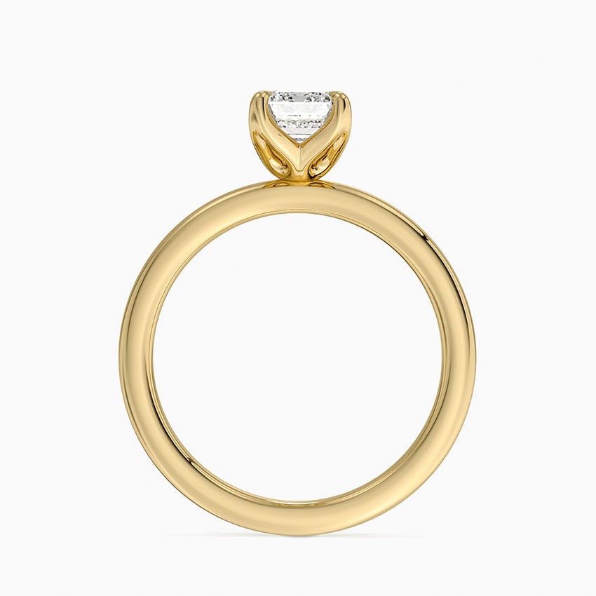2mm Petite Elodie Perfect Fit Solitaire Ring Yellow Gold 18k Emerald Engagement Ring