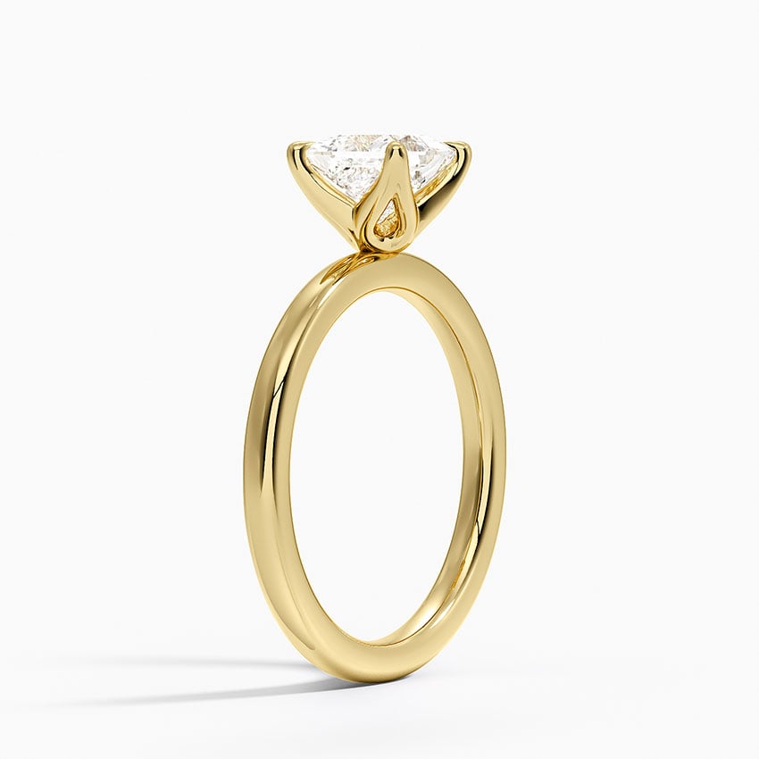 2mm Petite Elodie Perfect Fit Solitaire Ring Yellow Gold 18k Princess Engagement Ring