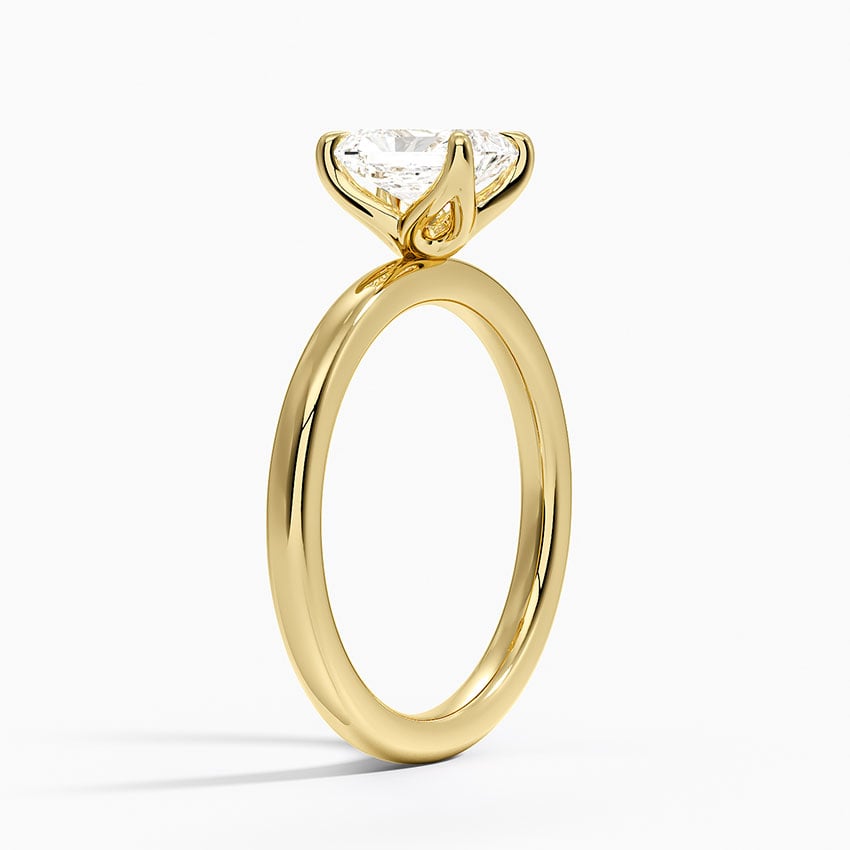 2mm Petite Elodie Perfect Fit Solitaire Ring Yellow Gold 18k Radiant Engagement Ring