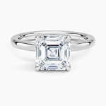 2mm Petite Elodie Perfect Fit Solitaire Ring Platinum Asscher Engagement Ring