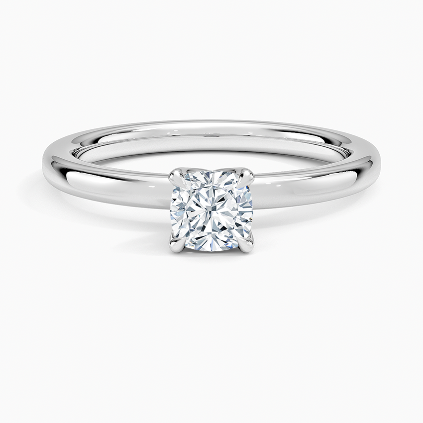 2mm Petite Elodie Perfect Fit Solitaire Ring Platinum Cushion Engagement Ring