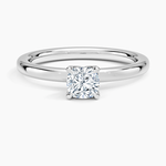 2mm Petite Elodie Perfect Fit Solitaire Ring Platinum Cushion Engagement Ring