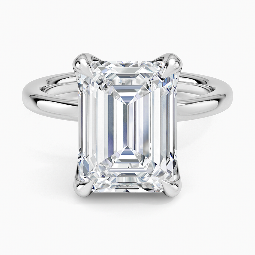 2mm Petite Elodie Perfect Fit Solitaire Ring Platinum Emerald Engagement Ring