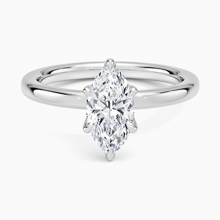 2mm Petite Elodie Perfect Fit Solitaire Ring Platinum Marquise Engagement Ring