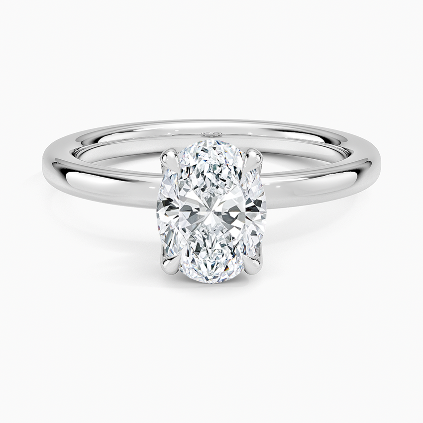 2mm Petite Elodie Perfect Fit Solitaire Ring Platinum Oval Engagement Ring