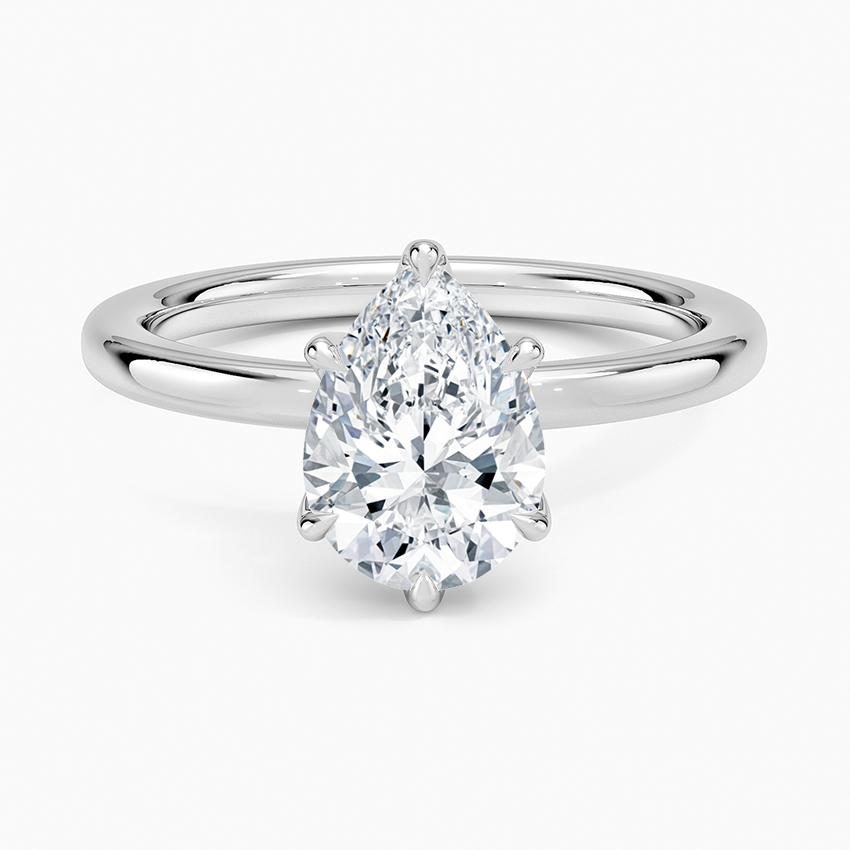 2mm Petite Elodie Perfect Fit Solitaire Ring Platinum Pear Engagement Ring