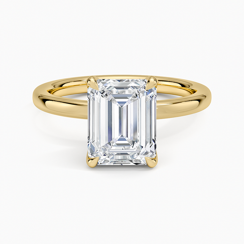 2mm Petite Elodie Perfect Fit Solitaire Ring Yellow Gold 18k Emerald Engagement Ring