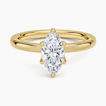 2mm Petite Elodie Perfect Fit Solitaire Ring Yellow Gold 18k Marquise Engagement Ring