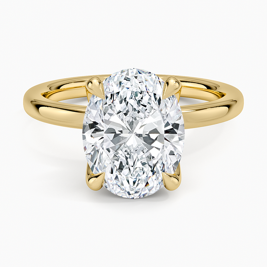 2mm Petite Elodie Perfect Fit Solitaire Ring Yellow Gold 18k Oval Engagement Ring