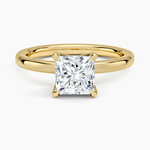 2mm Petite Elodie Perfect Fit Solitaire Ring Yellow Gold 18k Princess Engagement Ring