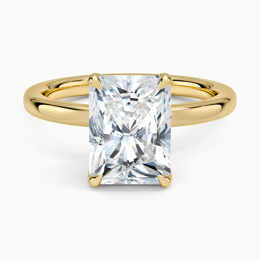 2mm Petite Elodie Perfect Fit Solitaire Ring Yellow Gold 18k Radiant Engagement Ring