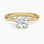 2mm Petite Elodie Perfect Fit Solitaire Ring Yellow Gold 18k Round Engagement Ring