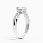 Thea Tapered Solitaire Diamond Ring Platinum Asscher Engagement Ring