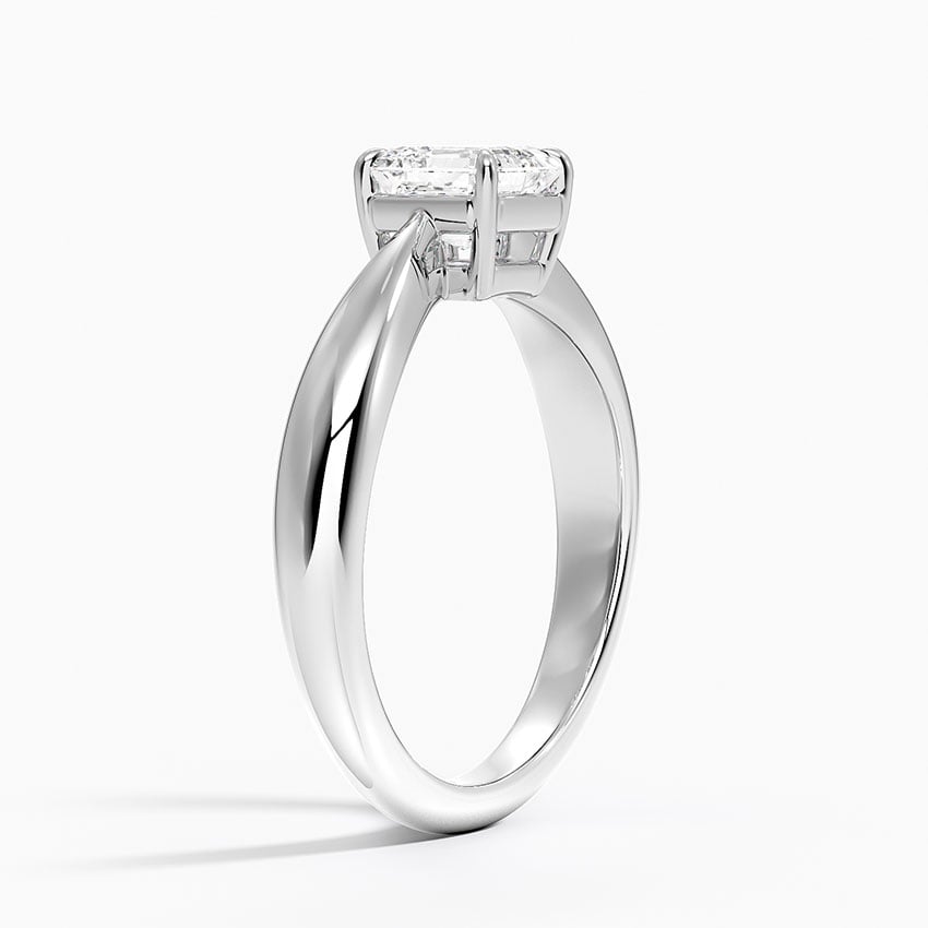 Thea Tapered Solitaire Diamond Ring Platinum Asscher Engagement Ring