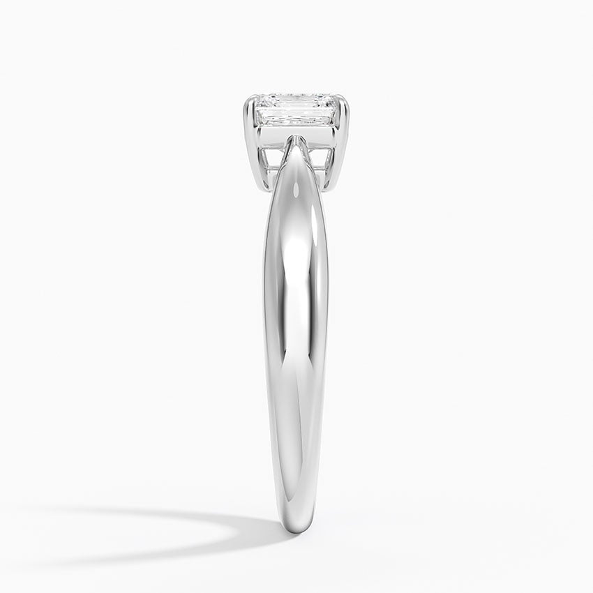 Thea Tapered Solitaire Diamond Ring Platinum Asscher Engagement Ring
