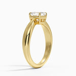 Thea Tapered Solitaire Diamond Ring Yellow Gold 18k Asscher Engagement Ring