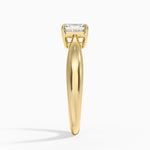 Thea Tapered Solitaire Diamond Ring Yellow Gold 18k Asscher Engagement Ring