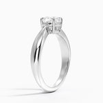 Thea Tapered Solitaire Diamond Ring Platinum Cushion Engagement Ring