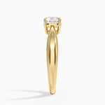 Thea Tapered Solitaire Diamond Ring Yellow Gold 18k Cushion Engagement Ring